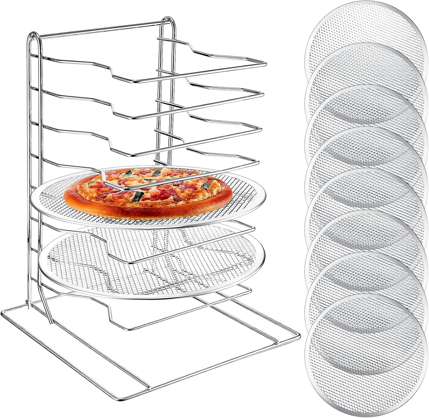 Baking Kitchen Set - 8 Katmanlı Pizza Rafı, Delikli 8