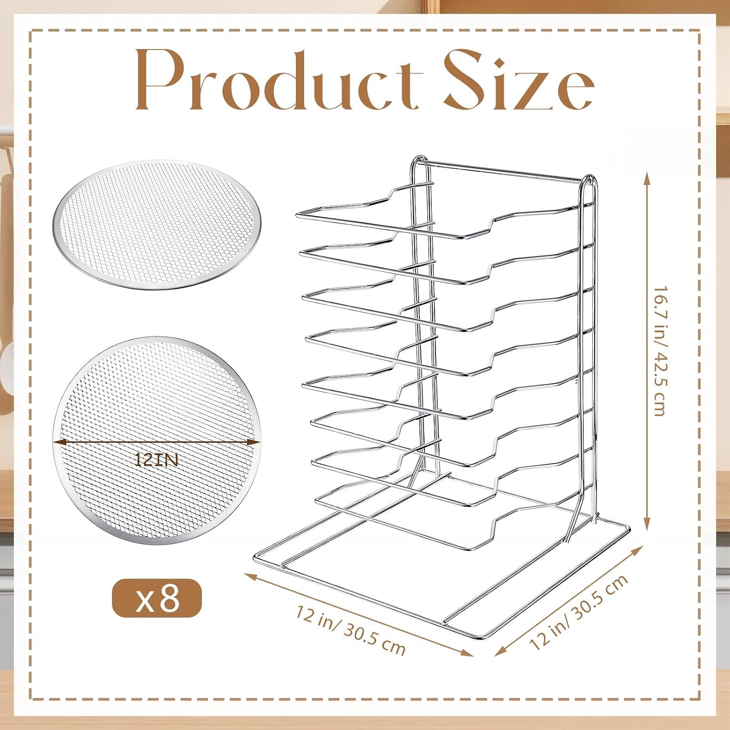 8 Katmanlı Pizza Rafı, Delikli - Baking Kitchen Set incelemesi ve fiyatı
