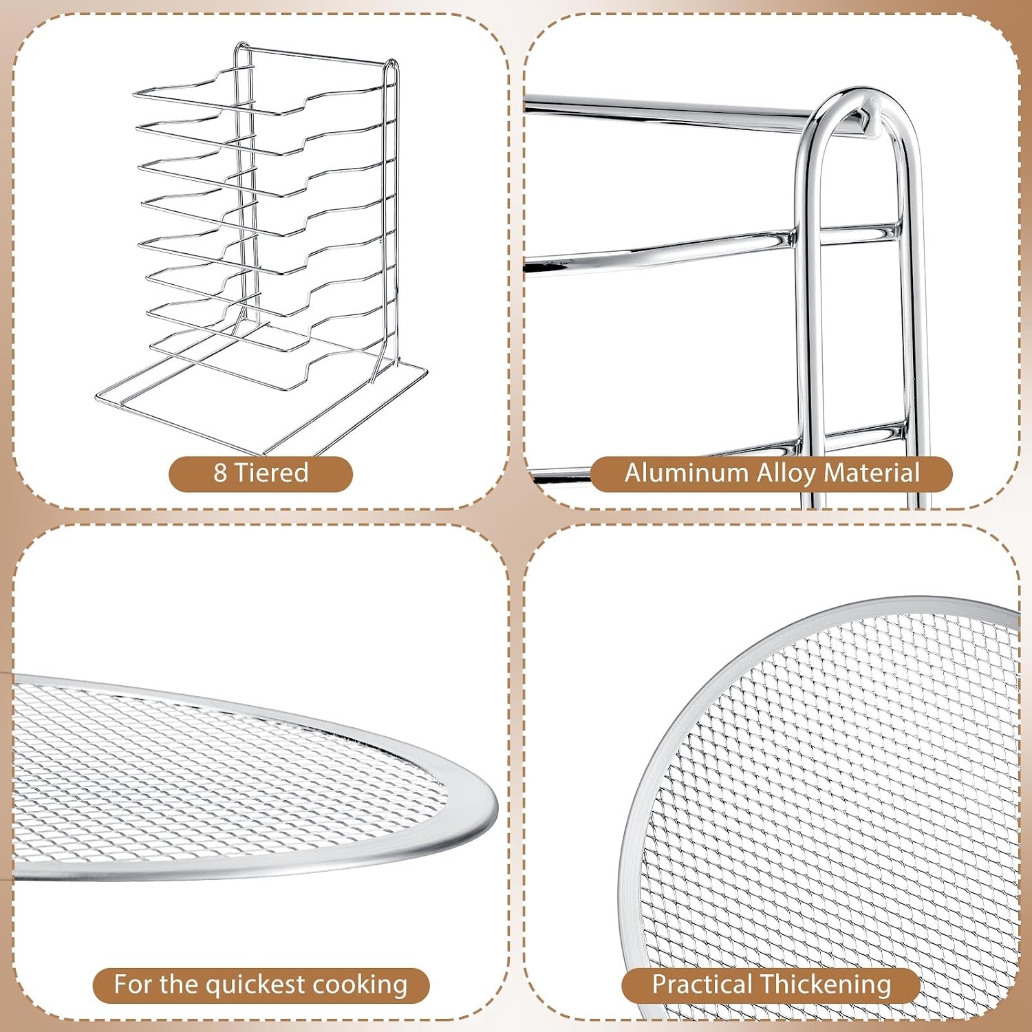 8 Katmanlı Pizza Rafı, Delikli - Baking Kitchen Set incelemesi ve fiyatı